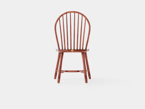 Windsor spindle chair rich brown 3D Model