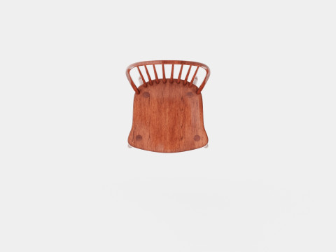 Windsor spindle chair rich brown 3D 模型