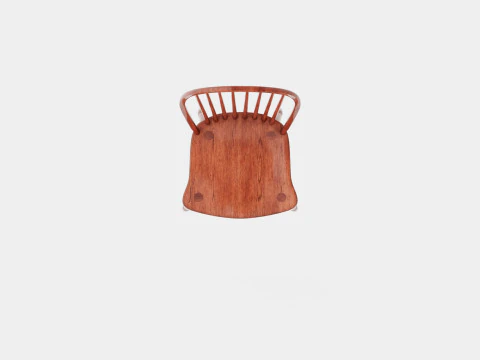 Windsor spindle chair rich brown 3D Model