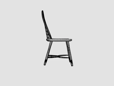 Windsor spindle chair rich brown 3D Model