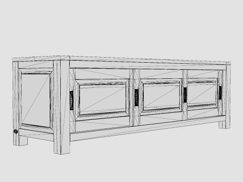 Niantic media bench black 3D Model