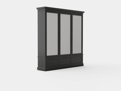 Шафа-вітрина Nobleman чорна 3D Модель