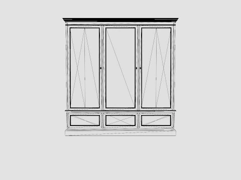 Nobleman display cabinet black 3D Model