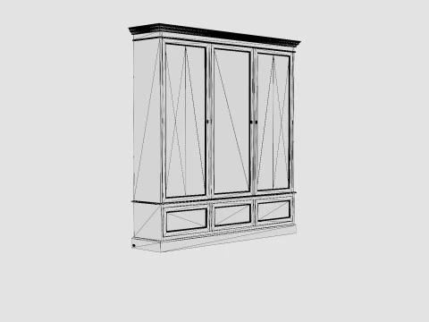 Nobleman display cabinet black 3D Model