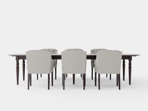 Osterville English with Delano chair sand Dining Set 3D Model