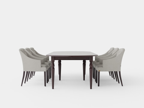 Osterville English with Delano chair sand Dining Set 3D-Modell