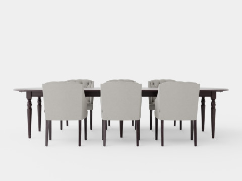 Osterville English with Delano chair sand Dining Set 3D-Modell