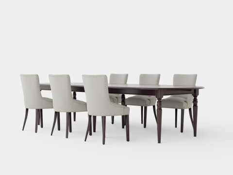 Osterville English with Hudson chair sand Dining Set 3D Model