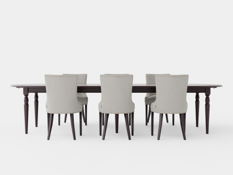Osterville English with Hudson chair sand Dining Set 3D Model