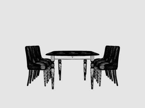 Osterville English with Hudson chair sand Dining Set 3D Model