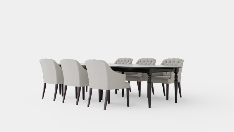 Osterville black with Delano chair sand Dining Set Modelo 3D .c4d .max .obj .3ds .fbx .stl .blend
