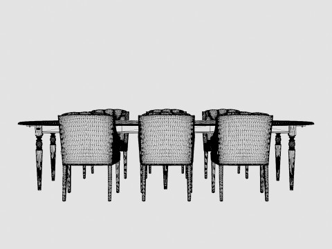 Osterville black with Delano chair sand Dining Set Modelo 3D