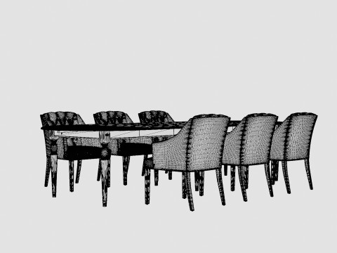 Osterville black with Delano chair sand Dining Set Modelo 3D
