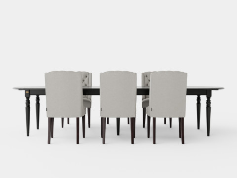 Osterville black with Venice chair sand Dining Set Modelo 3D