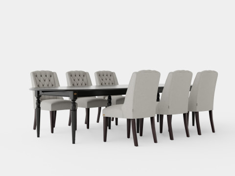 Osterville black with Venice chair sand Dining Set Modelo 3D