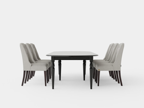 Osterville black with Venice chair sand Dining Set Modelo 3D