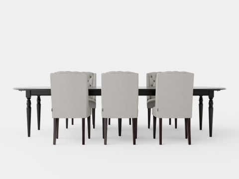 Osterville black with Venice chair sand Dining Set Modelo 3D
