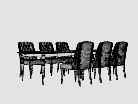 Osterville black with Venice chair sand Dining Set Modelo 3D