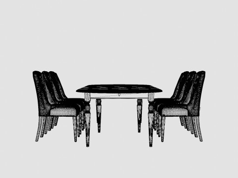 Osterville black with Venice chair sand Dining Set Modelo 3D