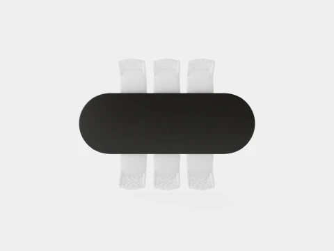 Osterville black with Venice chair white Dining Set 3D Model