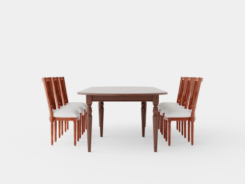 Osterville brown noble with Charlotte chair noble Dining Set 3D Model