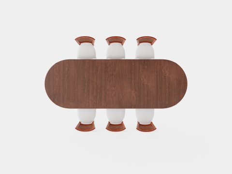 Osterville brown noble with Charlotte chair noble Dining Set 3D Model