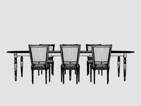 Osterville brown noble with Charlotte chair noble Dining Set 3D Model