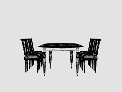 Osterville brown noble with Charlotte chair noble Dining Set 3D Model
