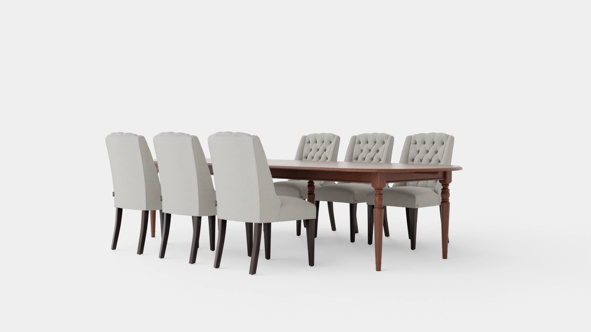 Osterville brown noble with Venice chair sand Dining Set 3D Model .c4d .max .obj .3ds .fbx .stl .blend