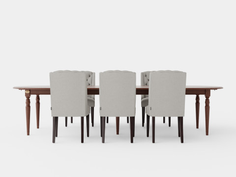 Osterville brown noble with Venice chair sand Dining Set 3Dモデル