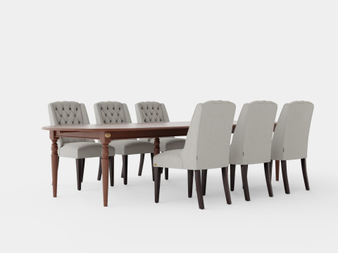 Osterville brown noble with Venice chair sand Dining Set 3Dモデル