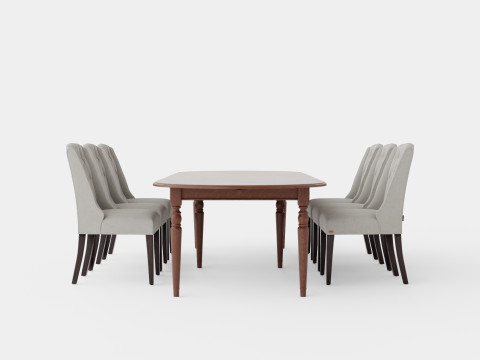 Osterville brown noble with Venice chair sand Dining Set 3Dモデル