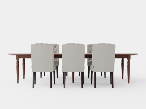 Osterville brown noble with Venice chair sand Dining Set 3Dモデル