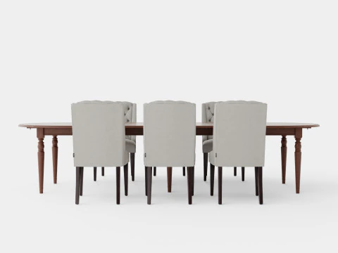 Osterville brown noble with Venice chair sand Dining Set 3D Model