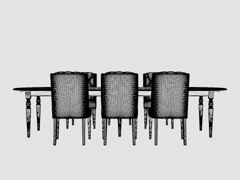 Osterville brown noble with Venice chair sand Dining Set 3Dモデル