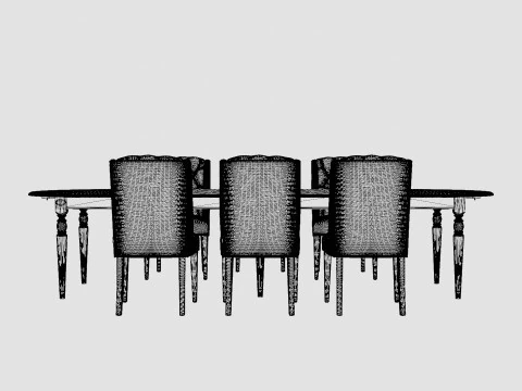 Osterville brown noble with Venice chair sand Dining Set 3D Model