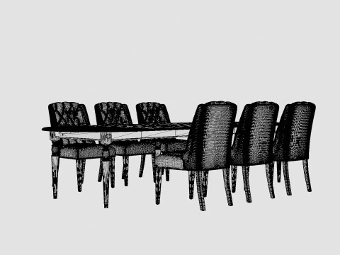 Osterville brown noble with Venice chair sand Dining Set 3D Model