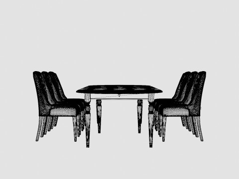 Osterville brown noble with Venice chair sand Dining Set 3Dモデル