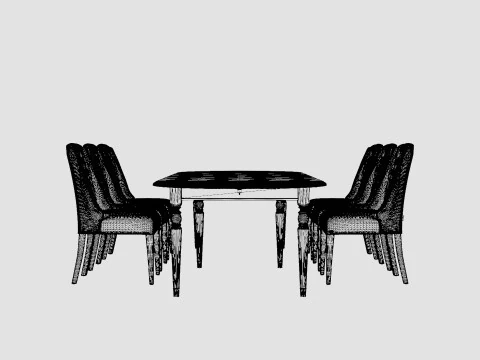 Osterville brown noble with Venice chair sand Dining Set 3D Model