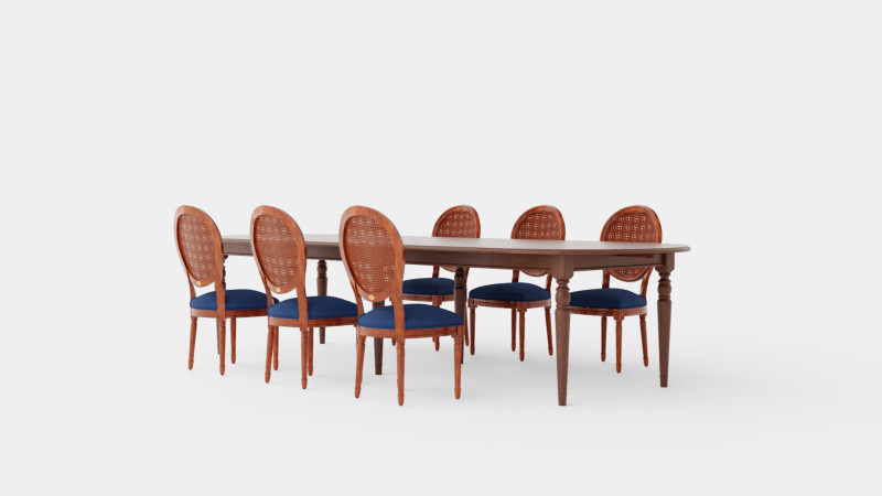 Osterville brown noble with Victoria chair noble Dining Set 3D Model .c4d .max .obj .3ds .fbx .stl .blend 
