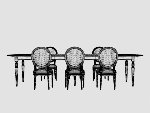 Osterville brown noble with Victoria chair noble Dining Set 3D Model