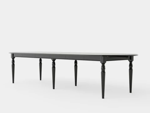 Osterville dining table black 3D Model