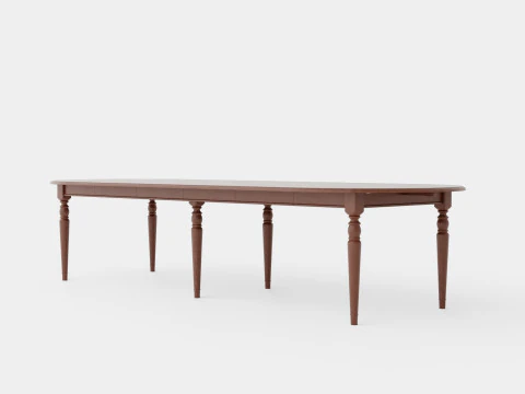 Osterville dining table rich brown 3D Model