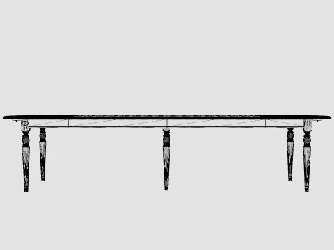 Osterville dining table rich brown 3D Model