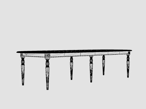 Osterville dining table rich brown 3D Model
