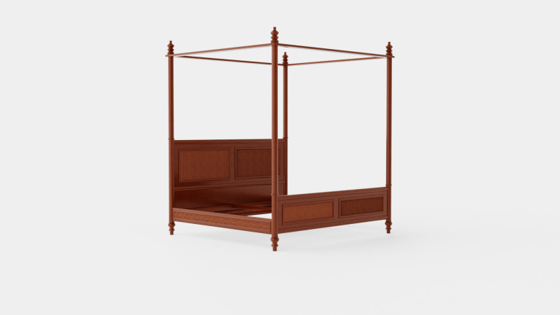 Pacific Polster canopy bed 3D मॉडल .c4d .max .obj .3ds .fbx .stl .blend 