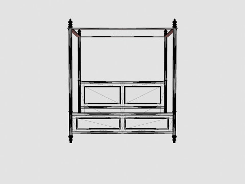 Pacific Polster canopy bed 3D मॉडल