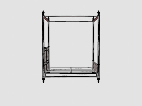 Pacific Polster canopy bed 3D मॉडल