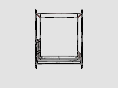 Pacific Polster canopy bed 3D Model