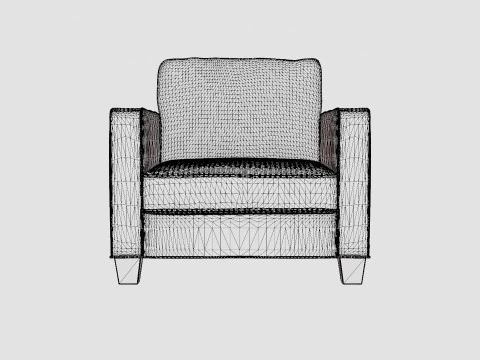 Plaza armchair sand 3D Model